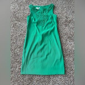 dressbarn Vibrant Green Lace Detail Midi Dress